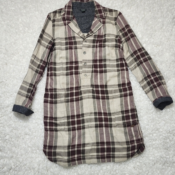 Vintage Roots Plaid Flannel Shirt Dress Xs  Tartan Cozy Tunic - Picture 3 of 15
